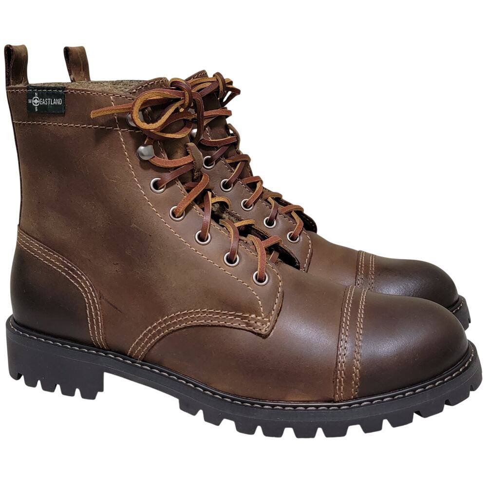 Eastland Men Ethan 1955 Cap Toe Combat Boots Size US 10.5M Brown Leather